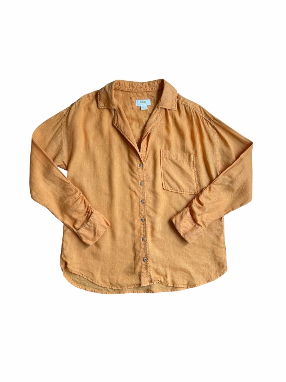 Maeve Anthropologie Linen Orange Anthropologie Button Up Shirt
